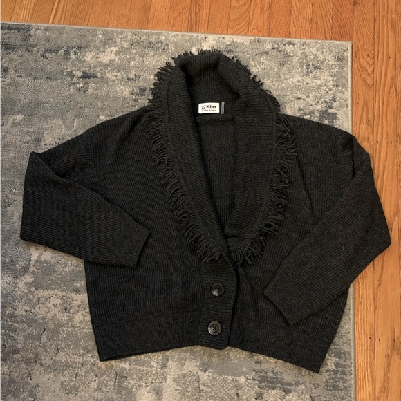 AUTHENTIC $390! 27 Miles Malibu Warner Cardigan in Gravel Grey, SZ Medium. - Picture 3 of 9